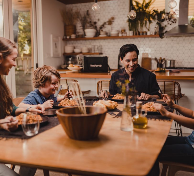 Family enjoying a home-cooked Fresh Prep meal